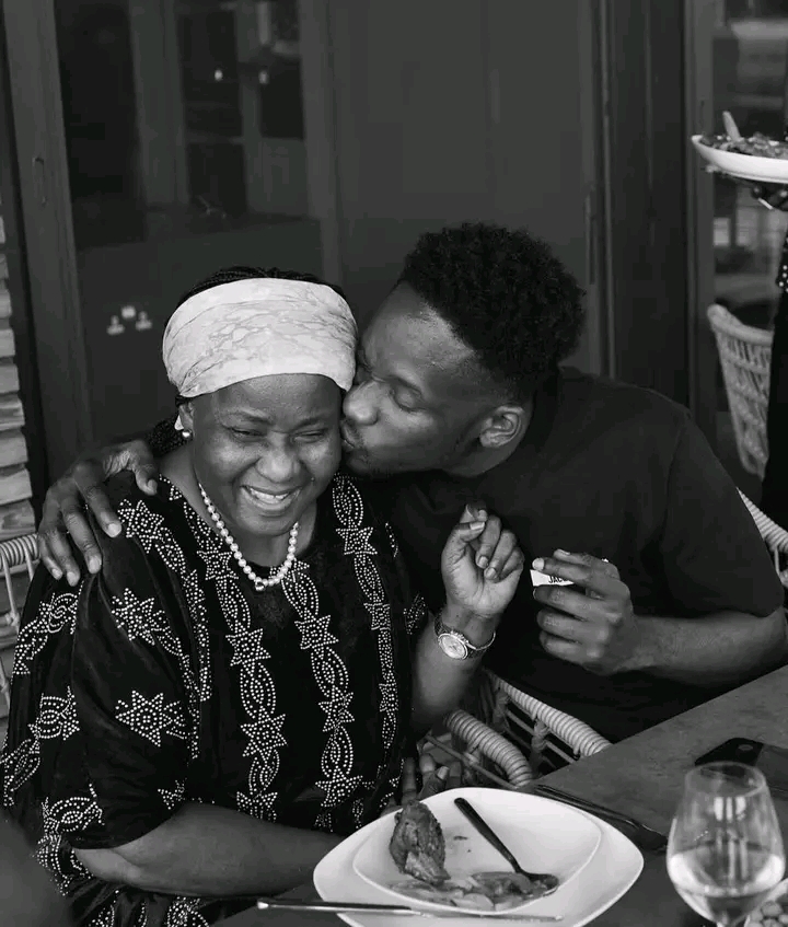 Mr Eazi and his mother 